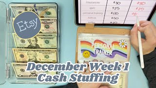 December Week 1 Cash Envelope Stuffing || BONUS from Work!