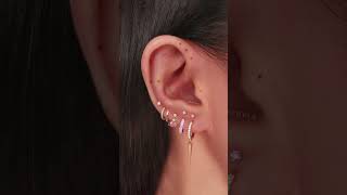 Pink Ear Curation Piercing Ideas for Women Gold Cartilage Earrings for Women from Impuria Jewel