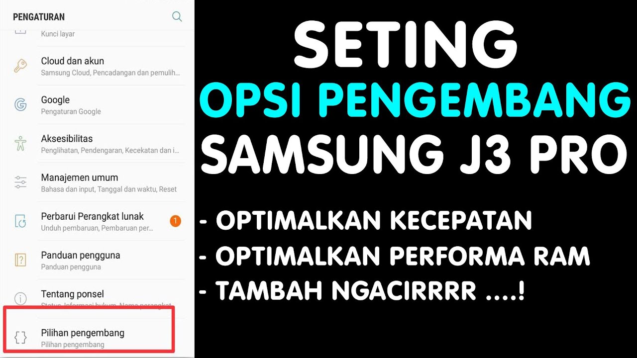 Cara Aktifkan Opsi Pengembang Samsung J3 PRO (Hp Ngebut Gaess) - YouTube