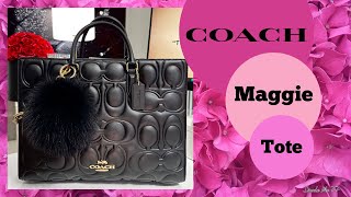 What’s in my bag? COACH Maggie Tote Black Signature Leather