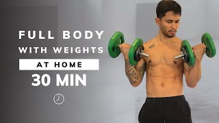 30 Min Full Body Dumbbell Workout NO REPEAT - Build Muscle \u0026 Strength | Christian Cruz