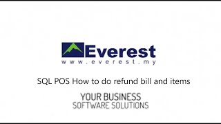 Refund bill and items SQL POS