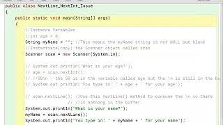 next() Vs. nextLine() methods in Java