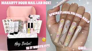 MAKARTT APRIL YOUR NAIL LAB LUXE BOX | SPRING FLORAL POLYGEL NAIL SET | UNBOXING, REVIEW \u0026 TUTORIAL