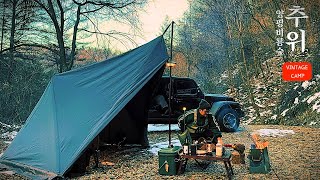 Camping Vlogㅣ🧊 Winter solo camping enjoyed in the cold | Healing video