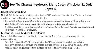 How To Change Keyboard Light Color Windows 11 Dell Laptop