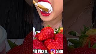 STRAWBERRIES \u0026 WHIPPED CREAM! #asmr #shorts