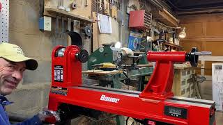 BAUER 14 in. x 20 in. Electronic Variable-Speed Wood Midi Lathe Unboxing