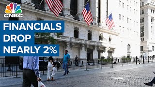 Financials drop nearly 2% as worst performing sector today