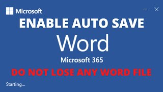 Enable Auto Save in Word