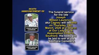 Joseph Wilson Laurencin ~ Short Obituary
