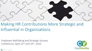 Making HR Contributions More Strategic and Influential in Organizations
