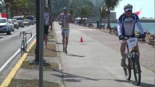 Chris Lieto Running at IM Panama, chased by Lance Armstrong and Bevan Docherty