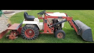 Bolens Husky 1556 W/ Johnson 14 loader and Tiller