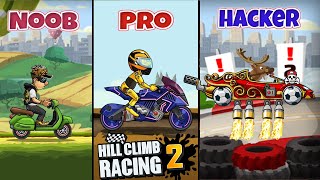 Hill Climb Racing 2 - NOOB vs PRO vs HACKER - HCR2 Ultimate Compilation