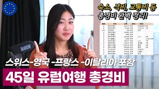 유럽 자유여행 경비 상세 내역 공유!🇪🇺 항공권부터 식비까지 예산 모두 알려드림