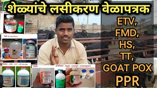 शेळ्यांचे लसीकरण | PPR,FMD,ETV,HS,TT,GOAT POX,... vaccination