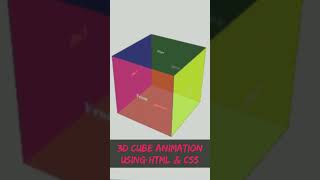 3D Cube using HTML and CSS | Full video link 👇 | B-Link