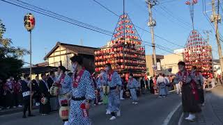 郭内の太鼓台と竹田の太鼓台がすれ違います　二本松提灯祭り2022宵宮　2022年10月1日