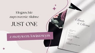 Eleganckie zaproszenie ślubne z subtelnym motywem kwiatowym Just One