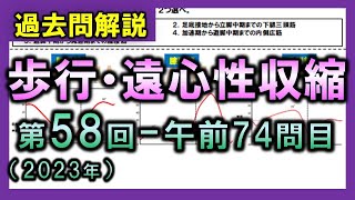 【過去問解説：第58回国家試験-午前74問目】歩行・遠心性収縮【理学療法士・作業療法士】