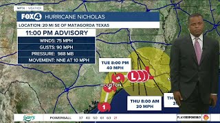 Nicholas becomes a hurricane...11 PM Update