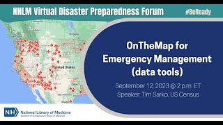 OnTheMap for Emergency Management and My Community Explorer Data Tools, September 12, 2023