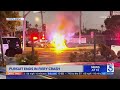 Pursuit end in fiery crash