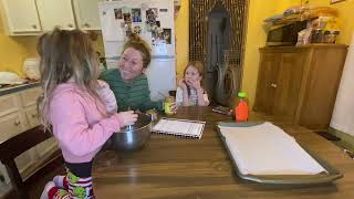 Making cookies with my kids after a hard day.