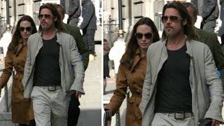 Brad Pitt Angelina Jolie walked together very affectionately, they went on a date together in London
