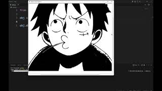 Luffy using python code #shorts #shortvideo #onepiece #python #sketch #luffy #anime #kingofpirates