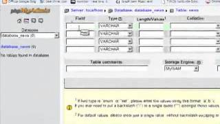 2 Creating a table in phpMyAdmin