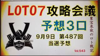 【ロト7予想】9月9日第487回攻略会議　チャンネル登録よろしくお願いします🙇🏻‍♂️参考にしてみて下さい😅