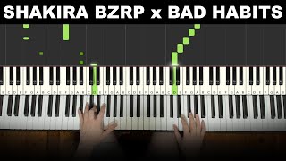 Shakira BZRP x Ed Sheeran Bad Habits (Piano Mashup)