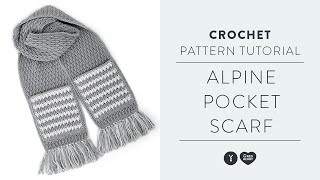 Alpine Crochet Pocket Scarf Tutorial with Moogly