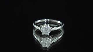 0.81ct Round Cut Platinum Diamond Side Stone Engagement Ring SD027