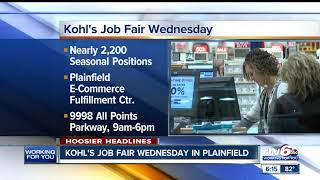 Kohl's is looking to hire nearly 2,200 seasonal employees at Plainfield warehouse