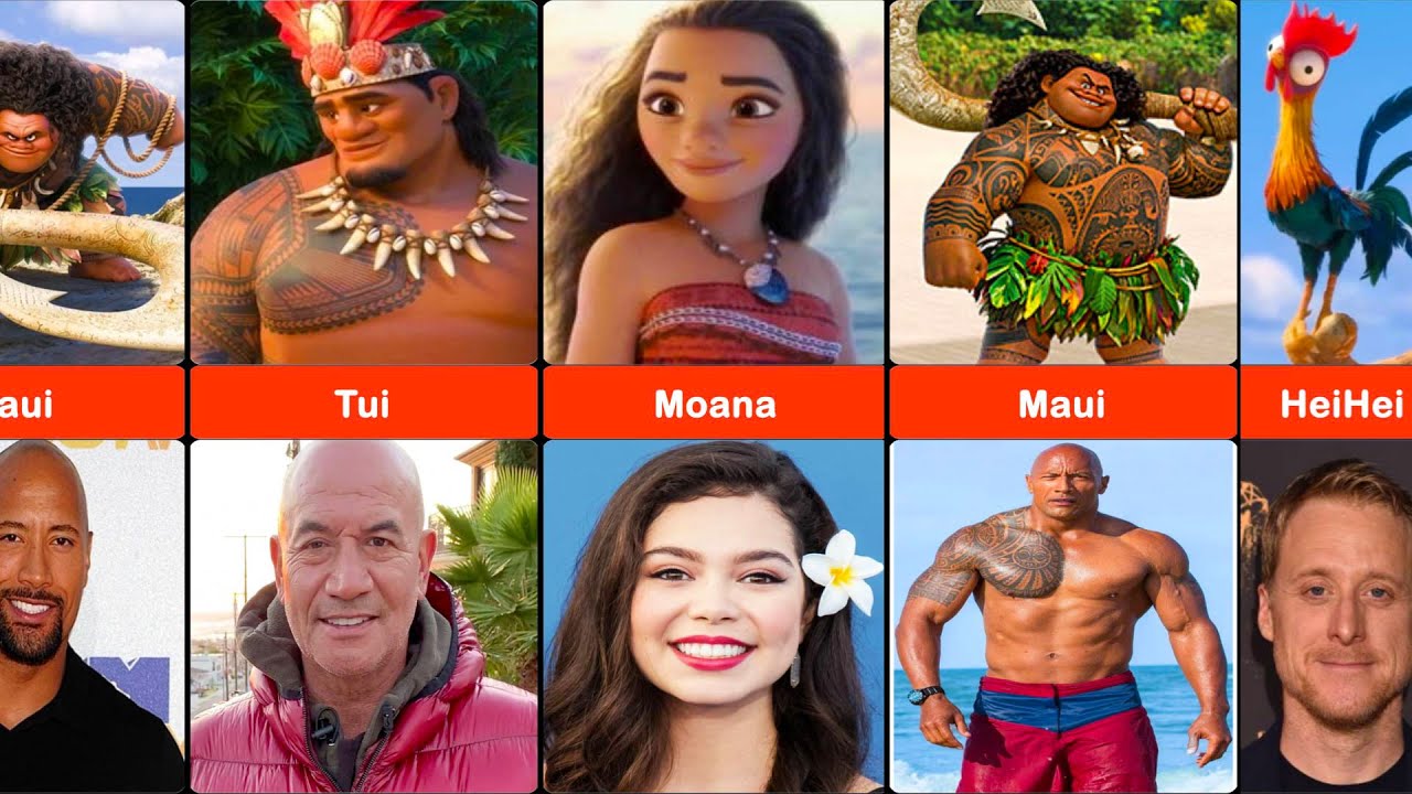 Disney Moana Behind The Voices Moana Characters In Real Life - YouTube