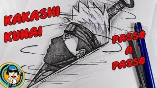 How to draw KAKASHI KUNAI NARUTO step by step