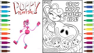 Poppy Playtime Coloring Book Page | Playtime Co. Poster | Mommy Long Legs & Huggy Wuggy