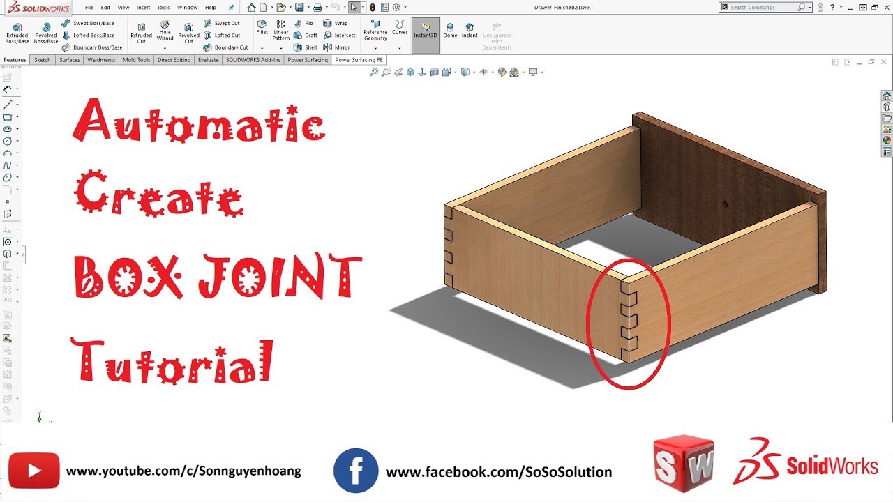 Tutorial Automatic Create Box Joint For Wood Product Youtube