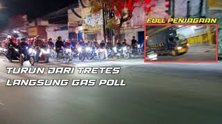 RIBUAN MOTOR TURUN DARI TRETES‼️ SETIAP ADA LAMPU MERAH LANGSUNG GASPOL‼️NGERI 😱