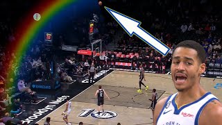 Jordan Poole with a RAINBOW 🌈 Three-Pointer! (Didn't count) vs Brooklyn Nets!