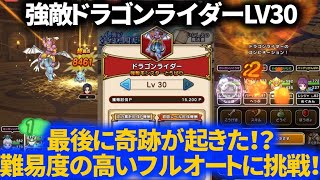 【ドラクエウォーク】ドラゴンライダーLV30をフバーハ無しでフルオート！！きせきのつるぎできせきが起きた！？【強敵】