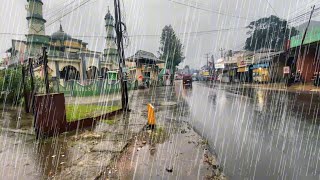 I Walk in the thunderstorm In my village, The rain non stop, falling asleep with the sound of rain