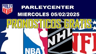 PRONOSTICOS NHL, NBA Y NFL PARA HOY LOGROS MIERCOLES 05/02/2025 🔥PARLEY GRATIS🔥