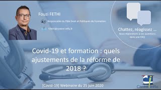 Covid-19 et formation : quels ajustements de la réforme de 2018 ?