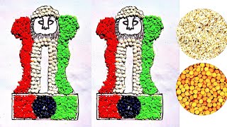 Attractive Tricolour Pulses And Rice Art And Craft Ideas | Republic day Craft Ideas |Tricolour Craft