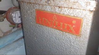 UNILUX котёл, вспыхнуло пламя в районе трубок.gas boiler, tube replacement.