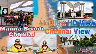 Marina Beach 🏖️🏖️ Chennai 4K Ultra Hd Tour। Chennai Tour 📸 Video। Marina Beach chennai Hd Video।